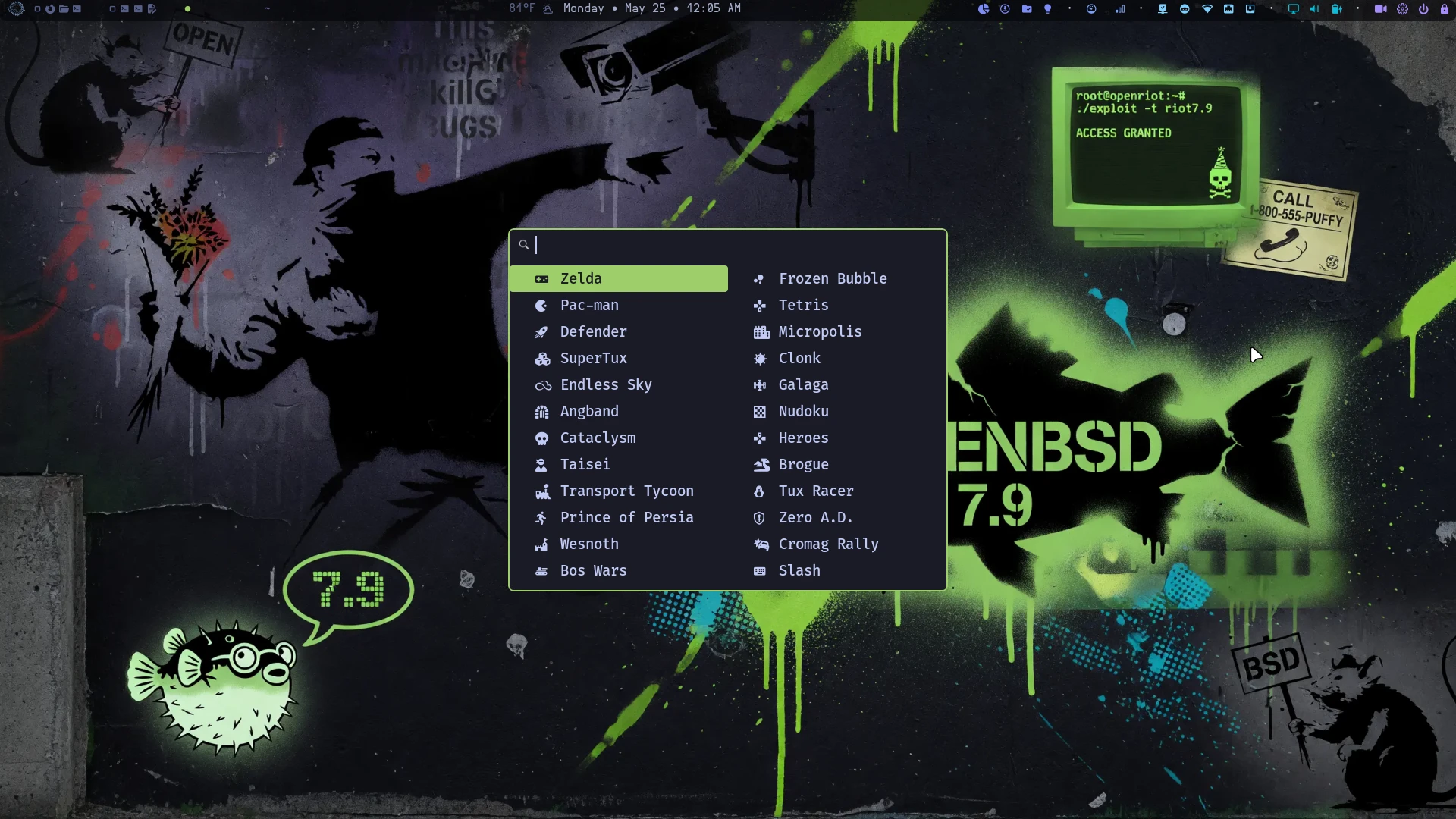 OpenRiot Games Menu